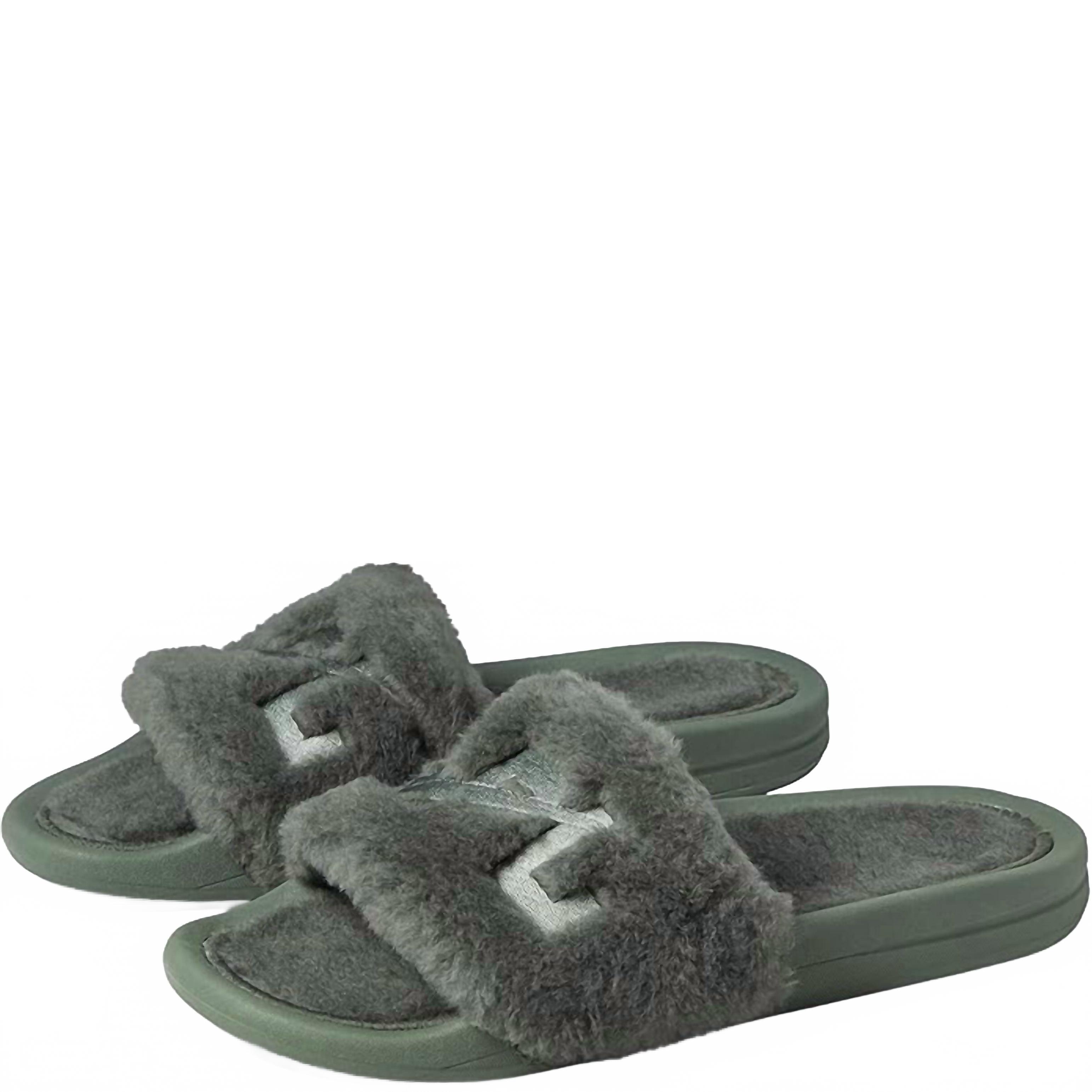 New Apl Women's Shearling Slide Sandal In Fatigue